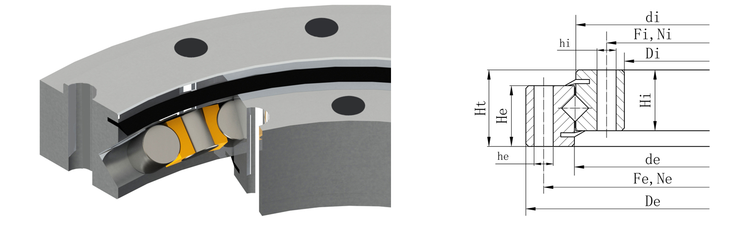 無齒式交叉滾子轉盤軸承